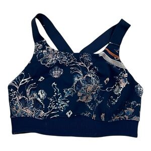 Free People navy blue floral freestyle racerback sports bra